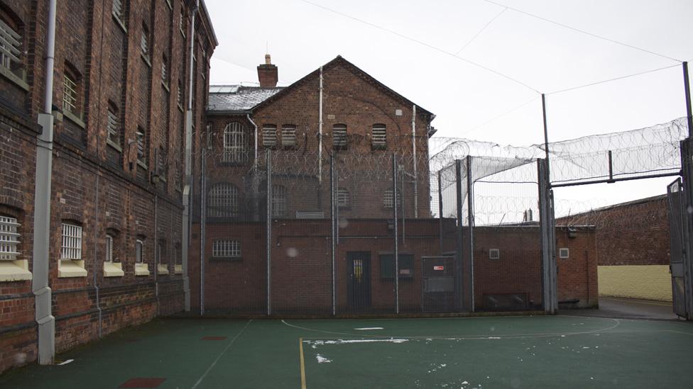 Exercise yard at HMP Shrewsbury