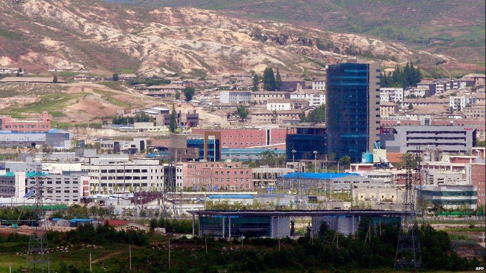 The joint industrial estate of North Korea's border city of Kaesong is seen from an observation post on May 26, 2010