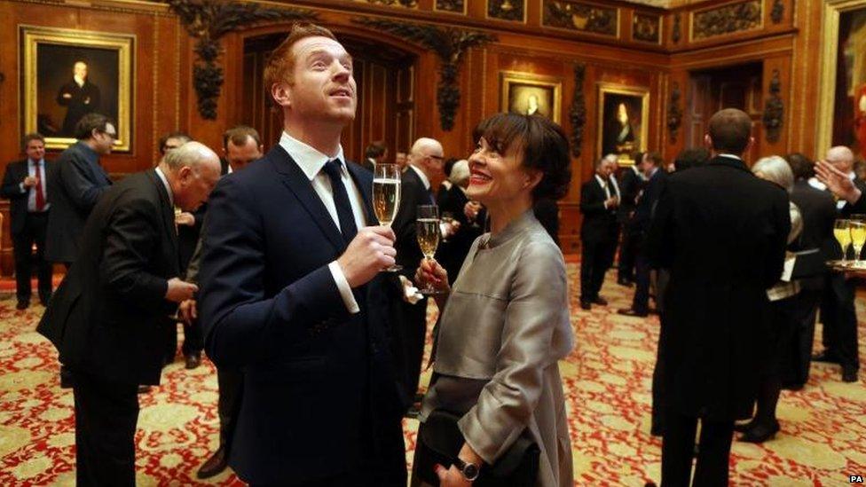 Damian Lewis, star of TV show Homeland, with his wife Helen McCrory