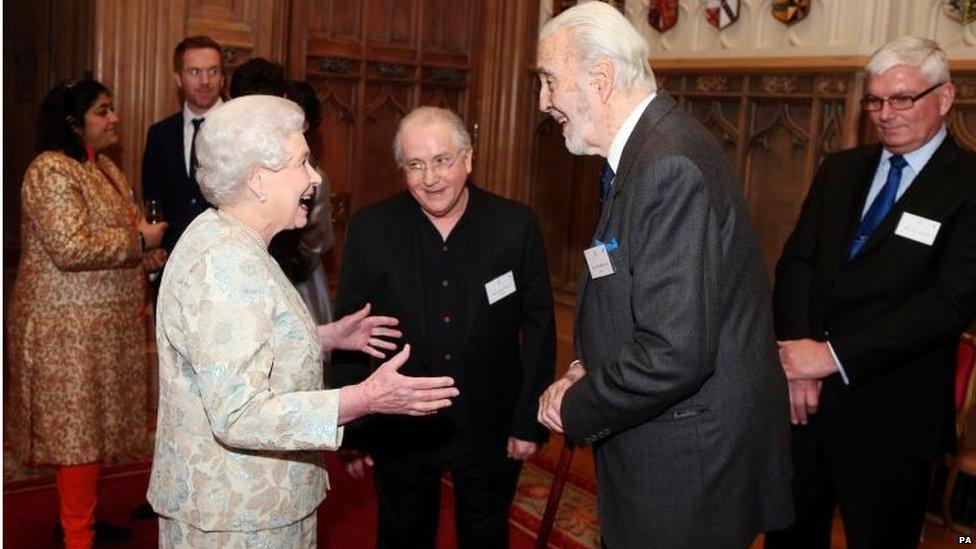 The Queen with Sir Christopher Lee