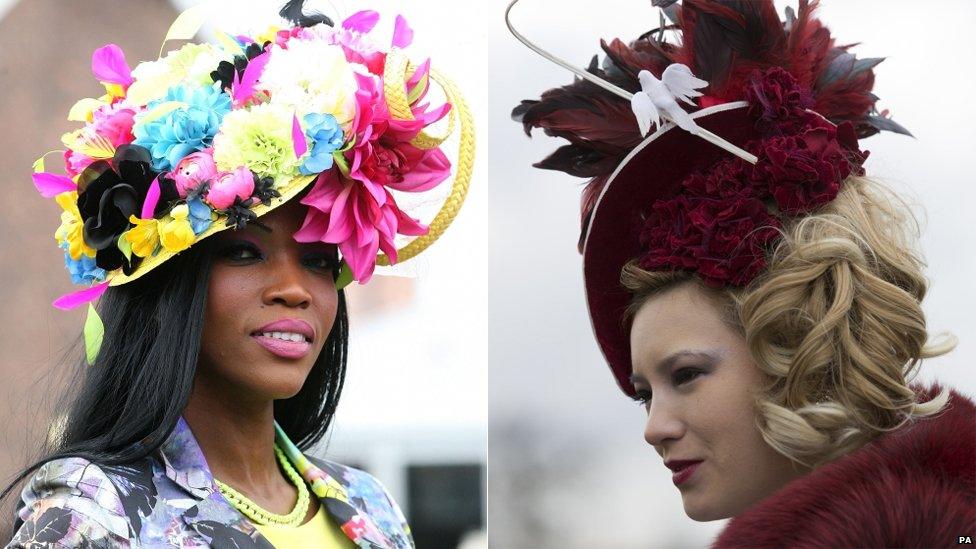 Women in hats at Aintree