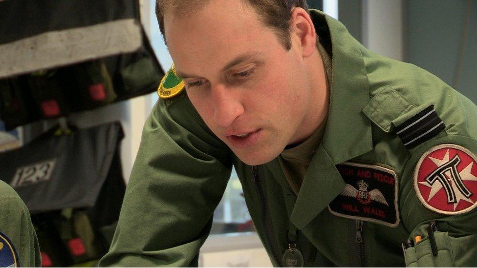 Prince William at work as an RAF helicopter pilot