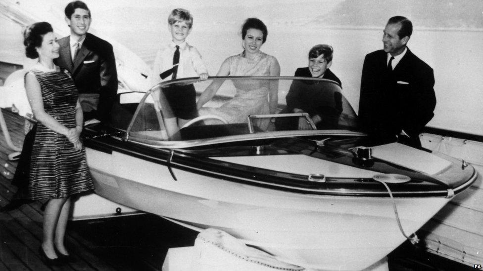 The Royal Family on board the Royal Yacht Britannia during a visit to Norway