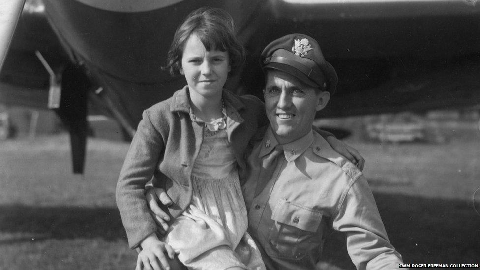 Major Jesse Davis and unnamed Duxford girl