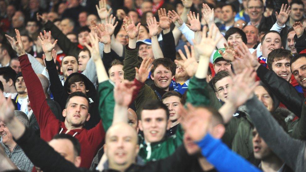 Cardiff City fans celebrate