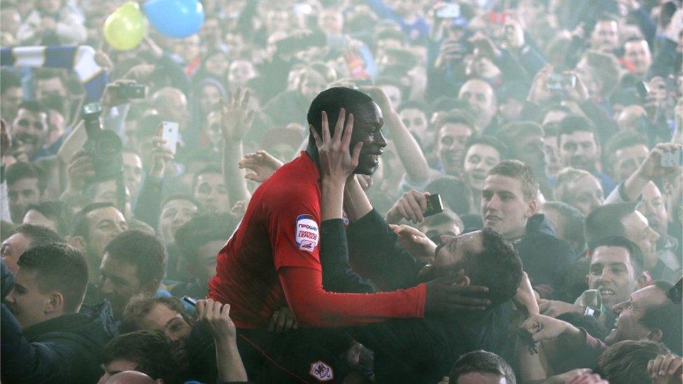 Cardiff City fans celebrate