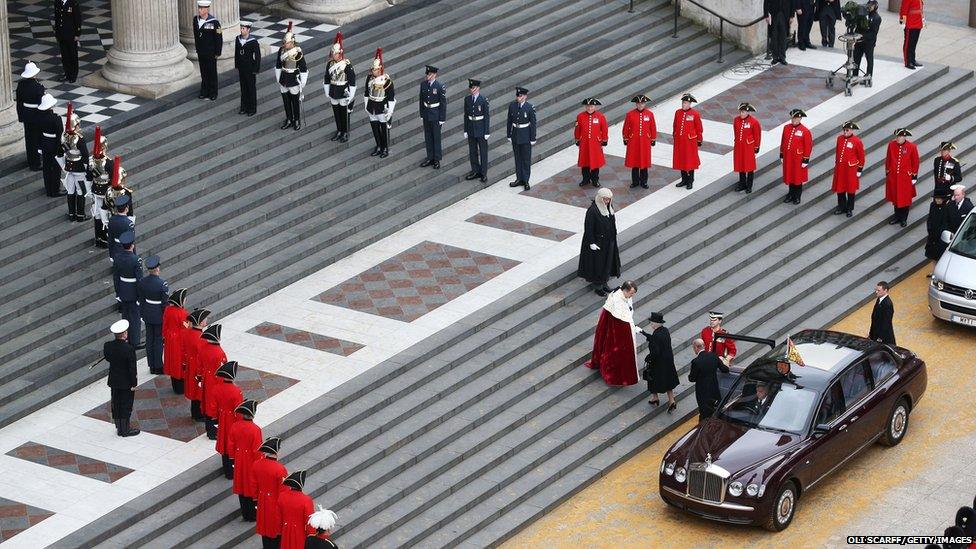 The Queen and the Duke of Edinburgh arrive at St Paul's