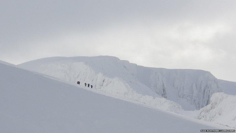 A group of walkers in the Northern Cairngorms