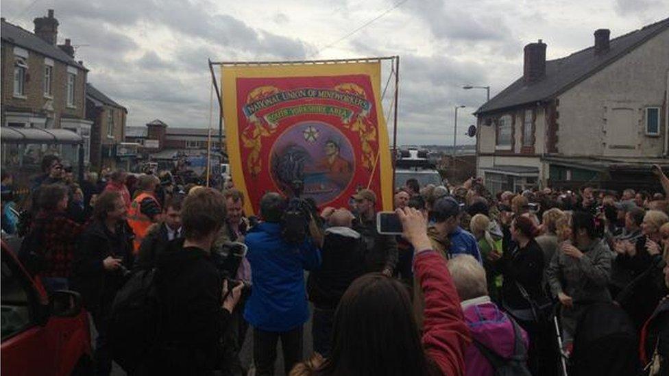 National Union of Mineworkers banner