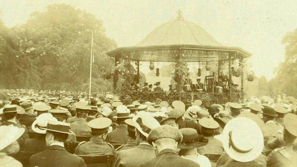 The bandstand at Abington Park.