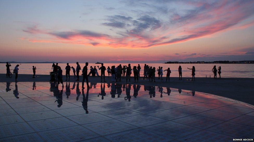 sunset at The Sun Salutation in Zadar