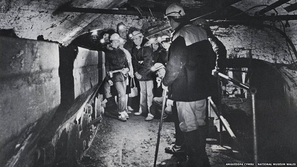 An underground tour at Big Pit in 1983