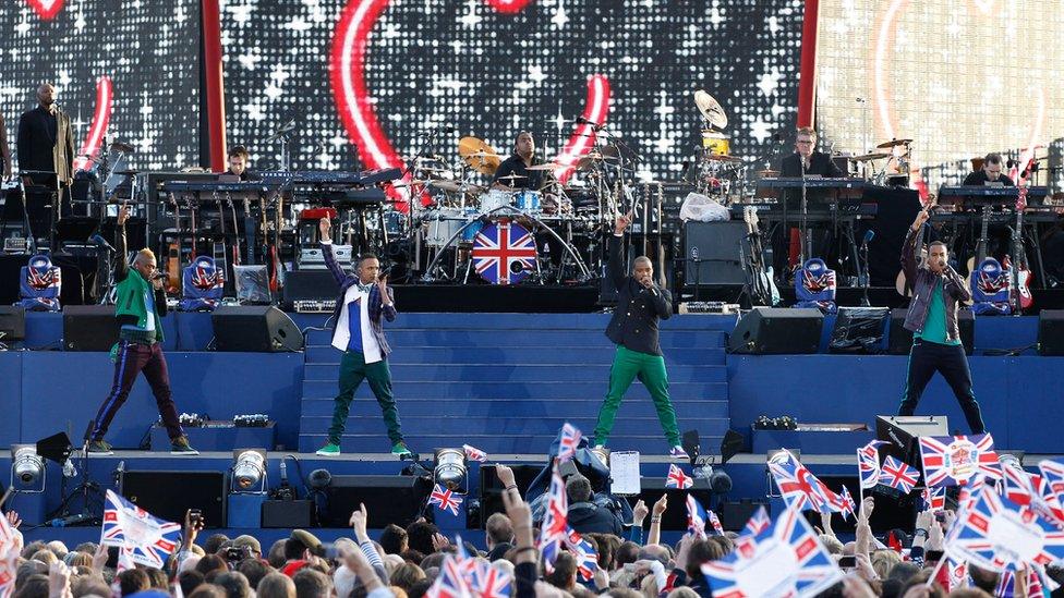 JLS performing at the Queens Diamond Jubilee Concert