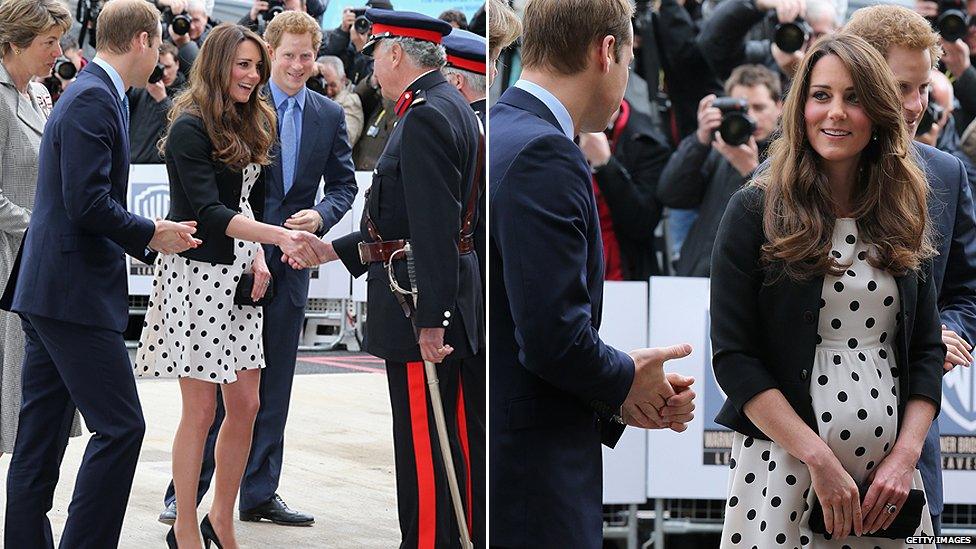 The Duke and Duchess of Cambridge and Prince Harry arrive at the Warner Bros studios