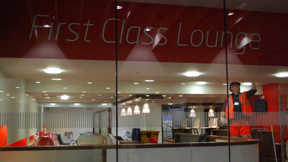 The redeveloped station's First Class Lounge