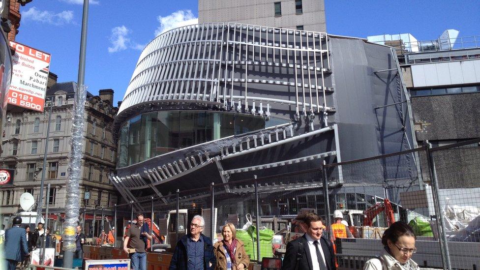 The outside of the new entrance to New Street station