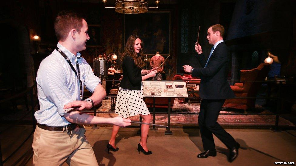 The Duke and Duchess of Cambridge battle with wands