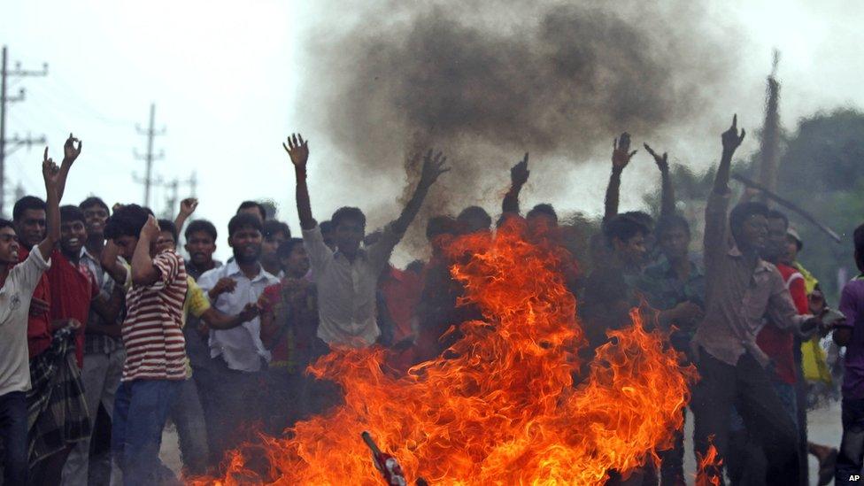 Protest in Dhaka. 27 April 2013