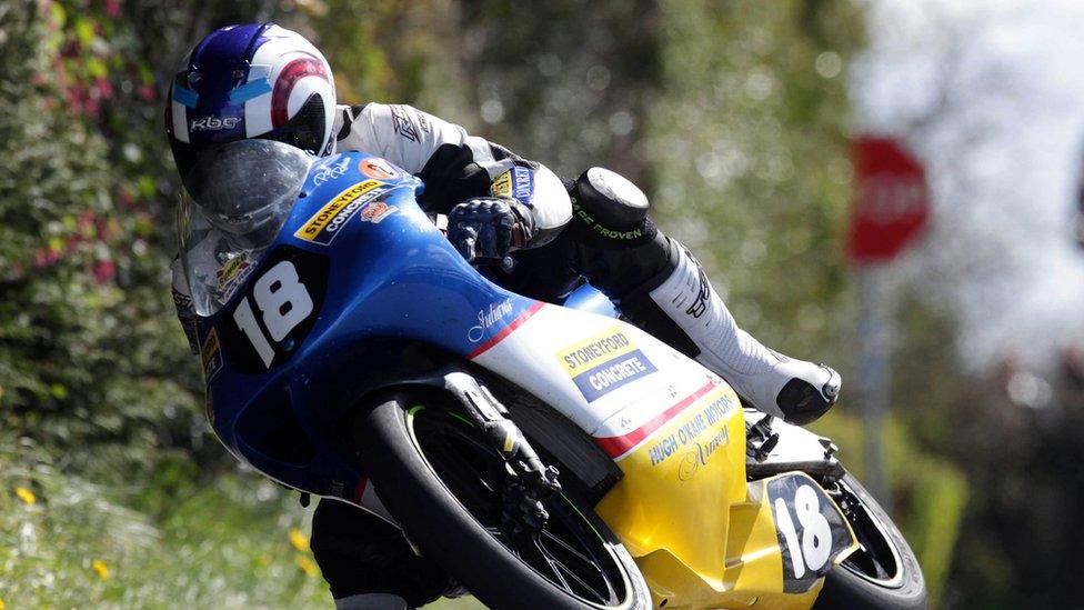 Ballymoney rider Paul Robinson won the 125cc race at the first Irish road race of the season at Cookstown