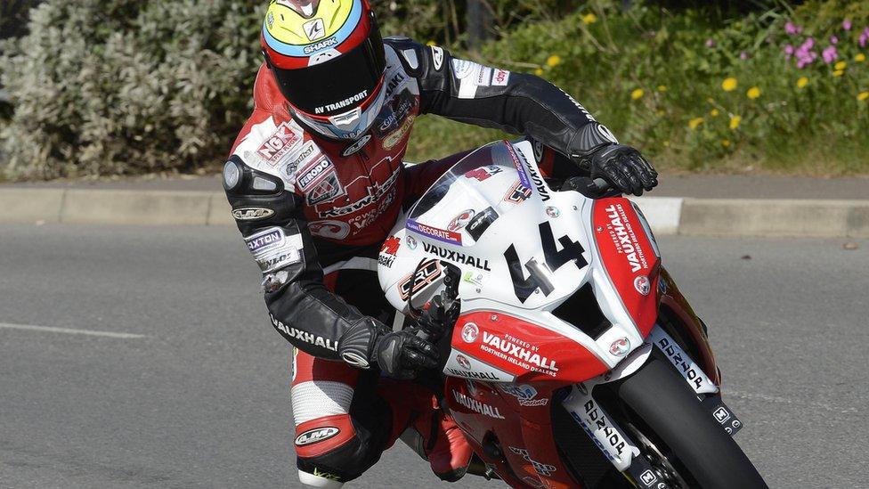 Jamie Hamilton won the Supertwins race for the KMR Kawasaki team