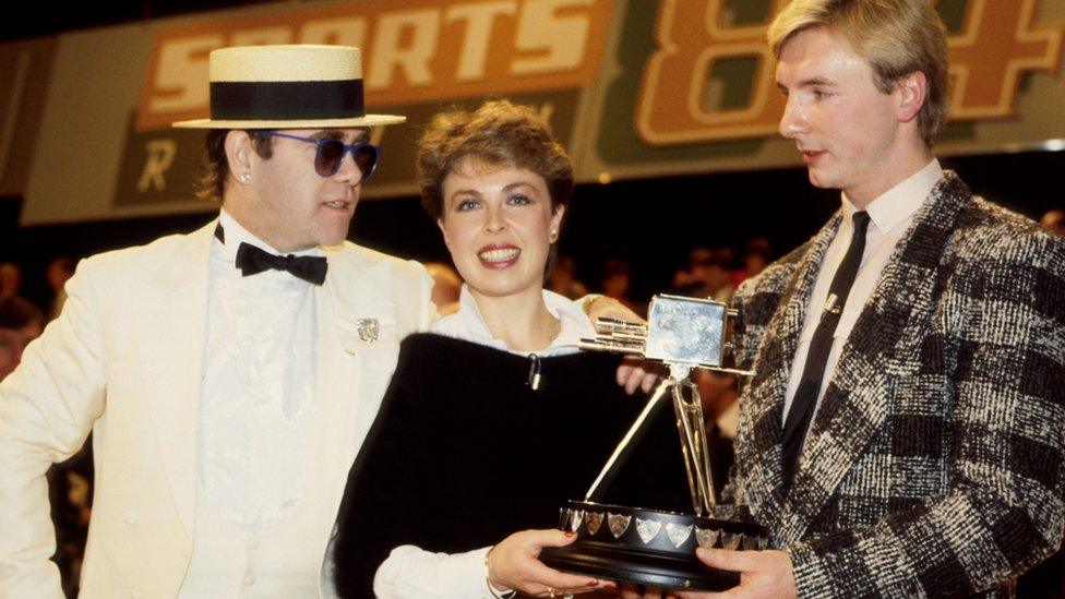 Elton John, Jayne Torvill and Christopher Dean