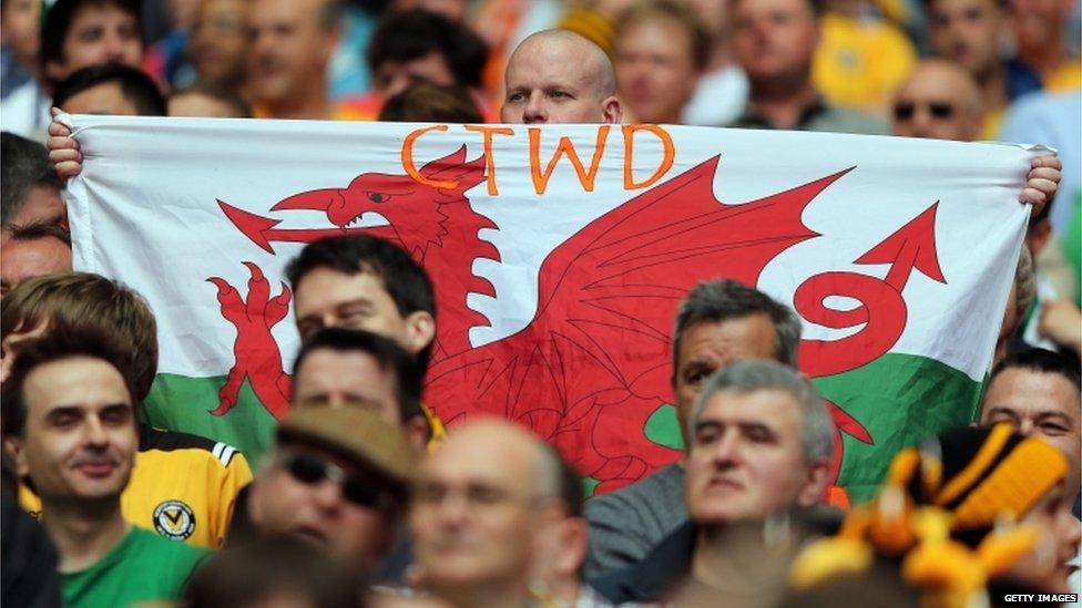 Roedd sawl Draig Goch i'w gweld yn y stadiwm.