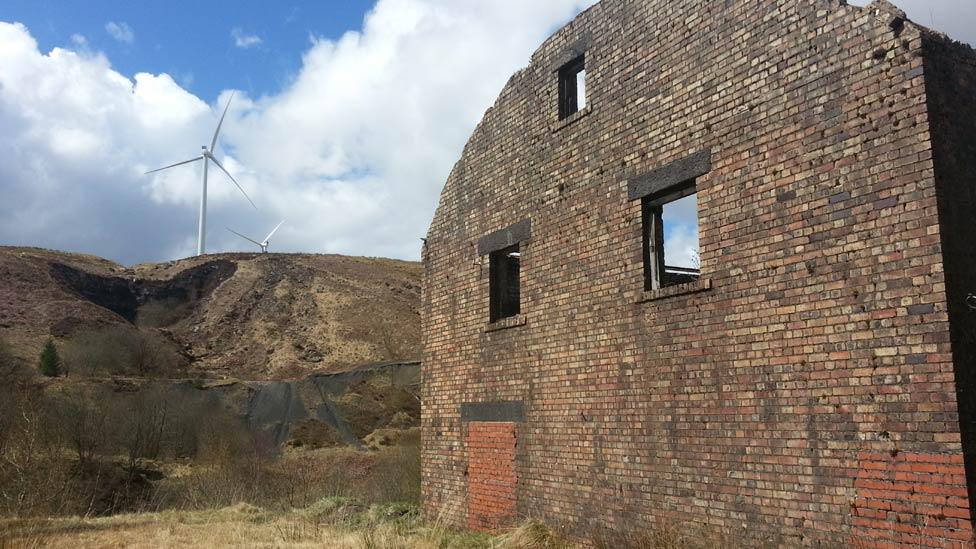 Coal works wind turbines in the Rhondda