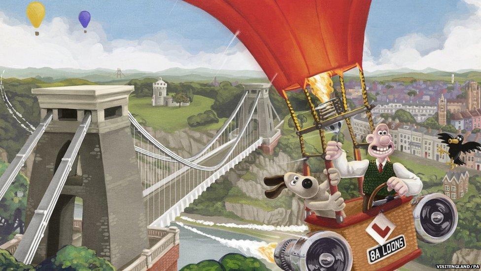 Fun in a hot air balloon at the Clifton suspension bridge near Bristol.