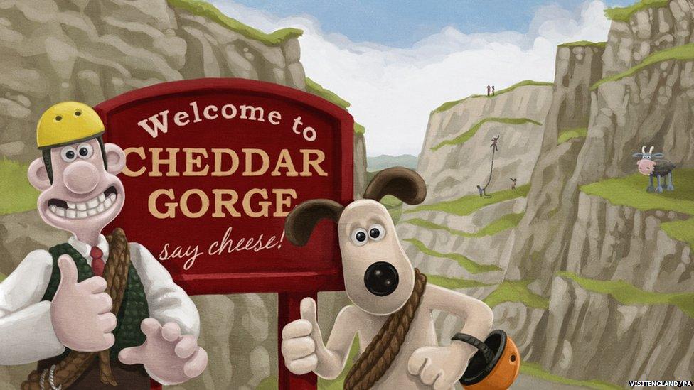 Wallace and Gromit at Cheddar Gorge