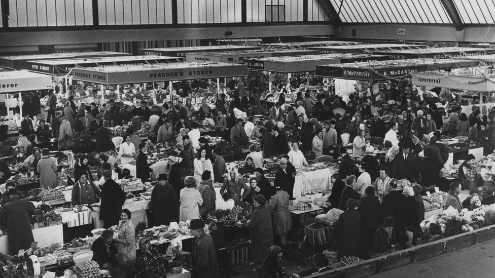 The newly-opened Swansea market, 1961