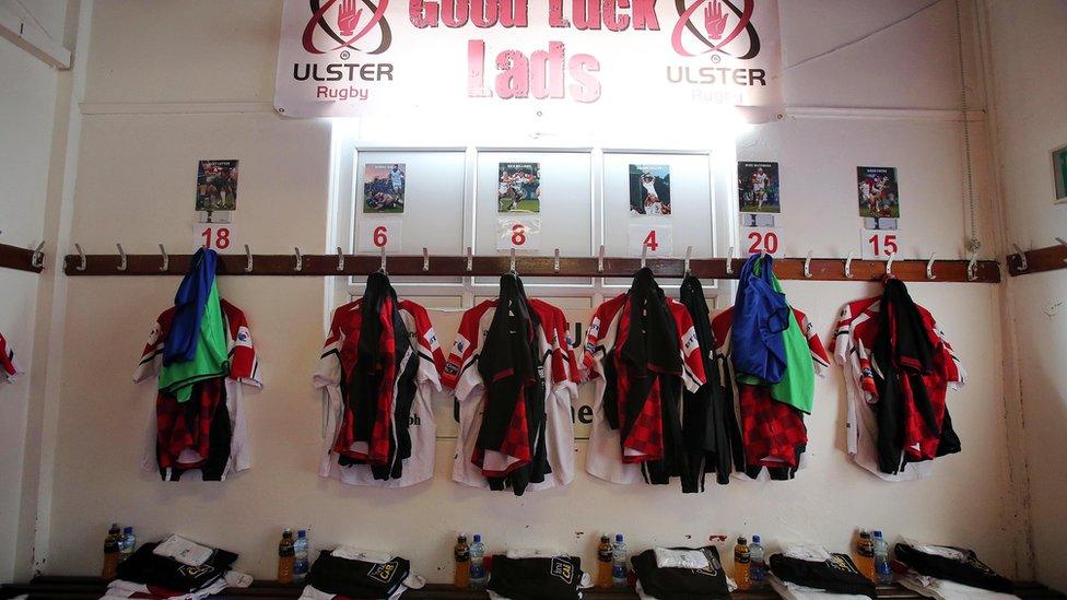 The scene in the Ulster dressing room before the players arrived for the crucial Ravenhill semi-final