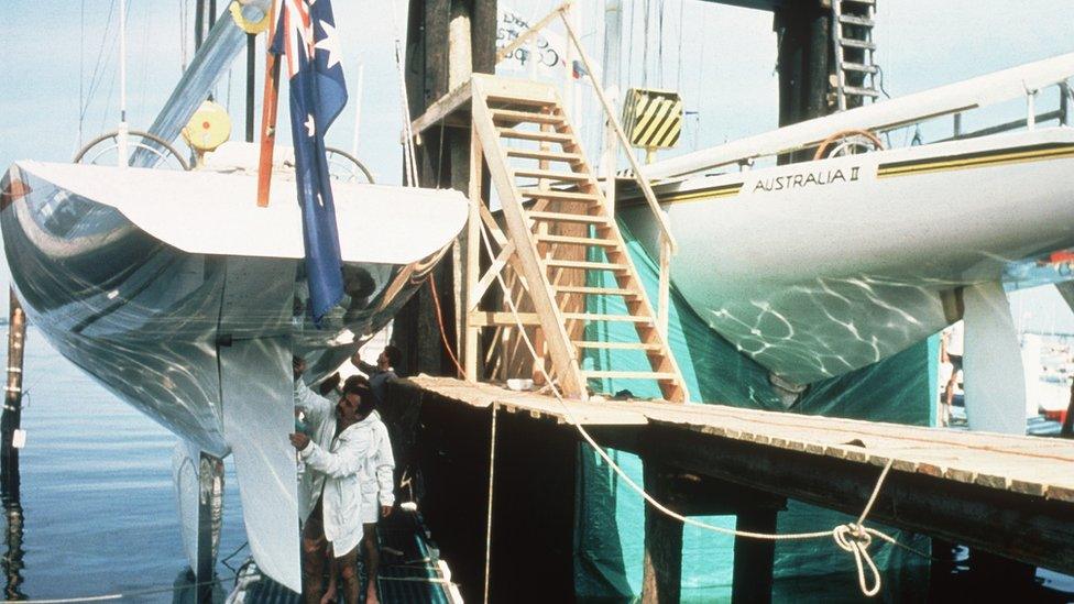 1983: Australia II's infamous winged keel was kept under wraps through the competition, fuelling the intrigue, aura and bickering of the America's Cup.