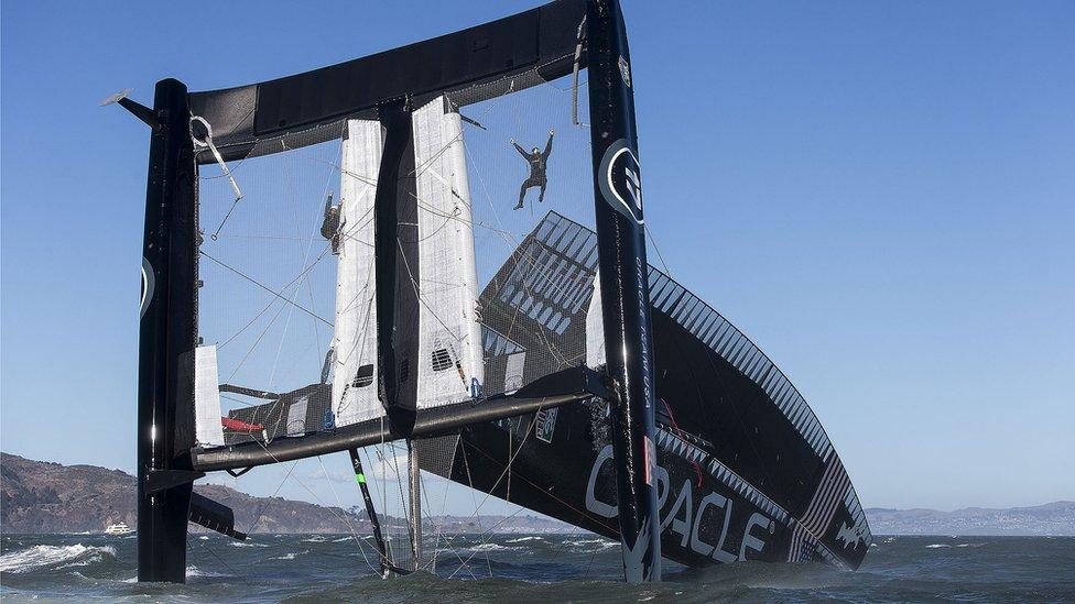 2013: Last October, Oracle capsize their new AC72 in San Francisco Bay and though no-one is hurt it fuels concerns that the boats are too powerful and difficult to control in certain situations.