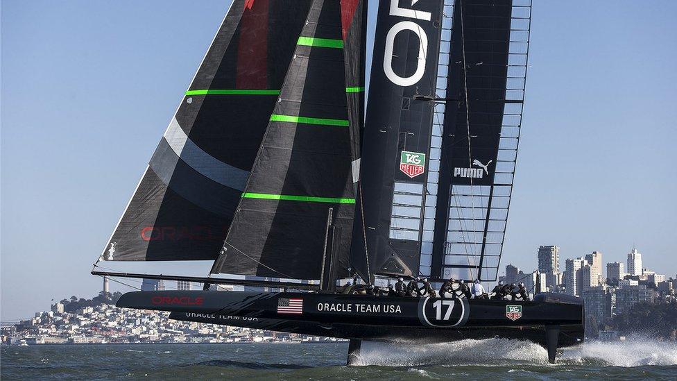 2013: As holders, Oracle have the right to determine the boats and format for the next America's Cup and devise a new class of boat, a 72ft catamaran (called the AC72) with a solid 'wing' sail, capable of speeds up to 45 knots (50mph).