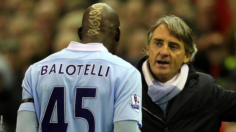 Mario Balotelli, Roberto Mancini, Manchester City