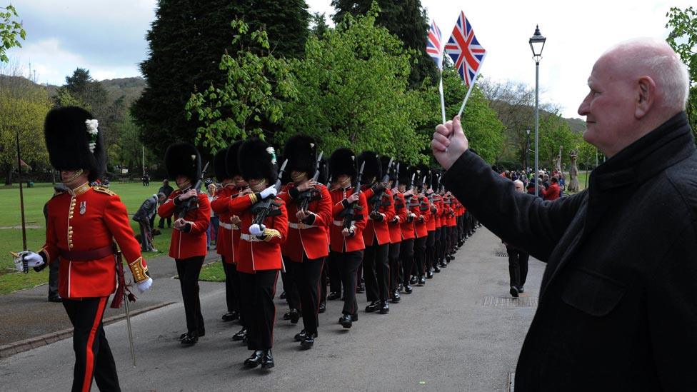 Welsh Guards in Ynysangharad War Memorial Park