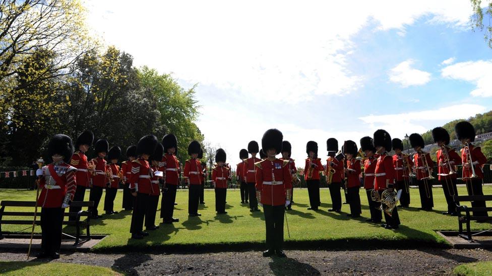 Welsh Guards on ceremonial parade