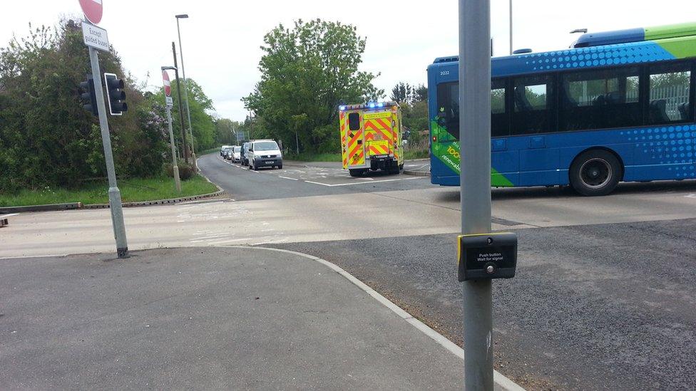 Guided bus accident in Cambridgeshire