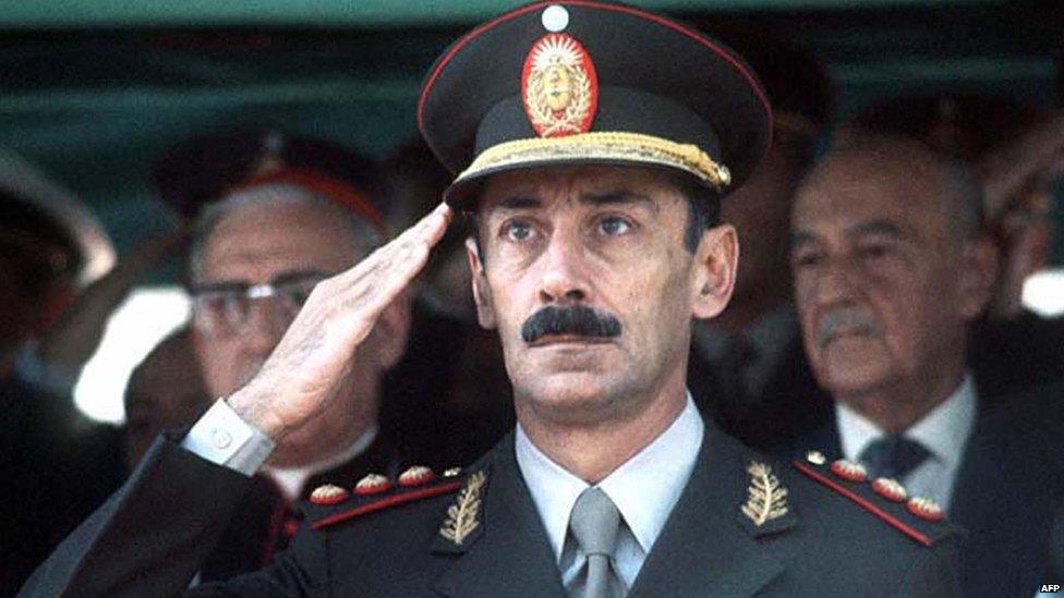 Undated file photograph showing former Argentine dictator Jorge Rafael Videla in Buenos Aires. AFP