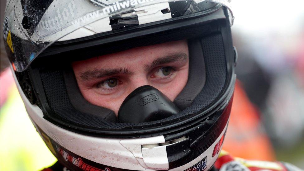 Michael Dunlop waits for the start of racing at the North West 200