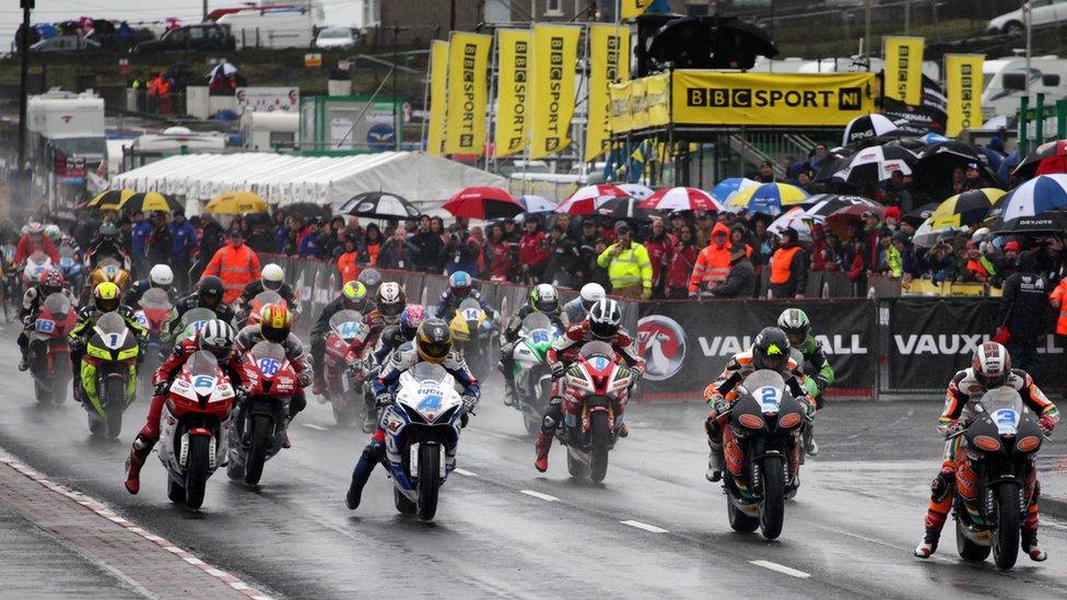 Riders faced difficult wet conditions in the Supersport race at the North West 200