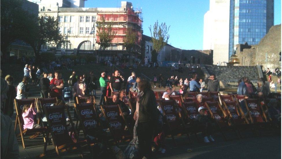 People gather in Swansea to watch Eurovision