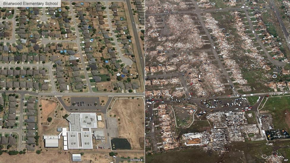 Before and after image of Briarwood Elementary School