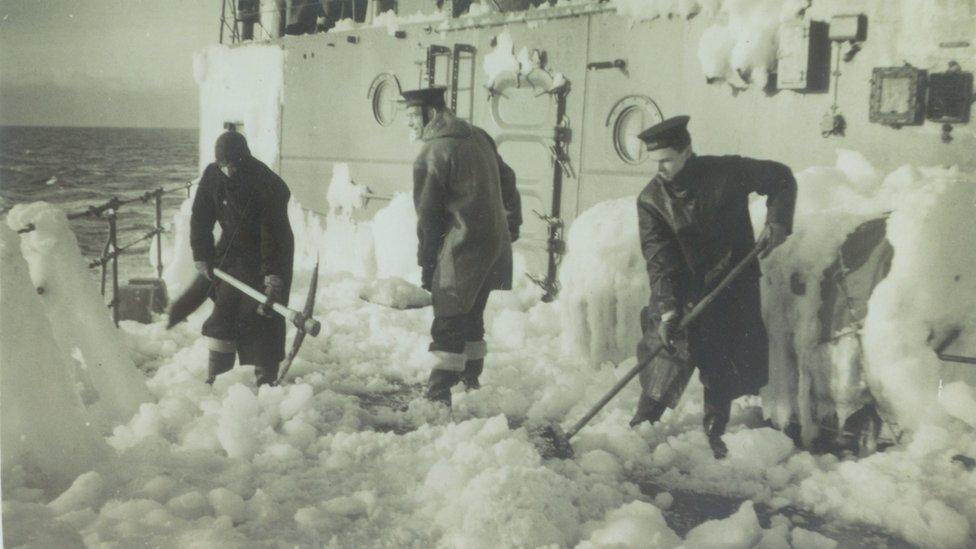 Not only did the crews have to contend with U-boats, surface vessels and air attack, they also battled with the terrible weather conditions.