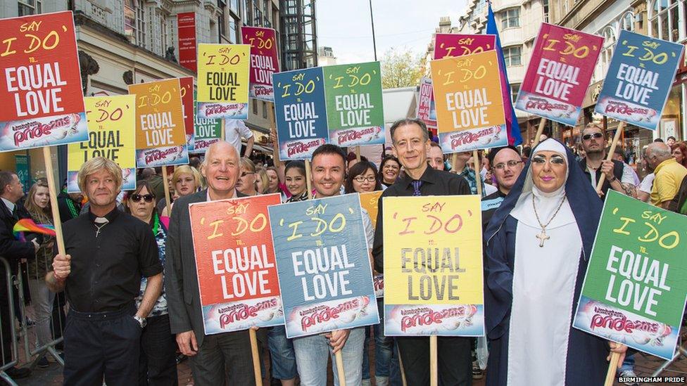 Peter Tatchell and other equal rights campaigners