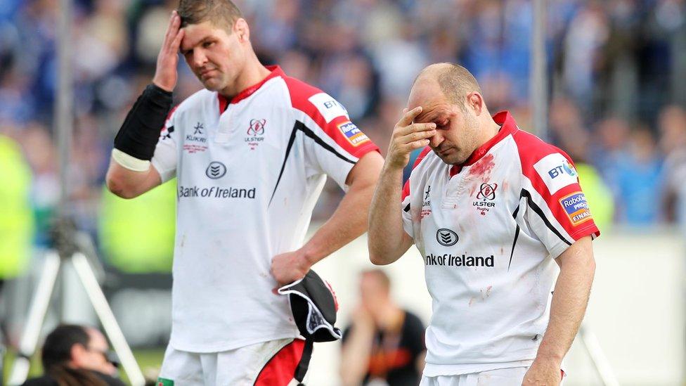 Johann Muller and Rory Best show their disappointment after Ulster's defeat in Dublin