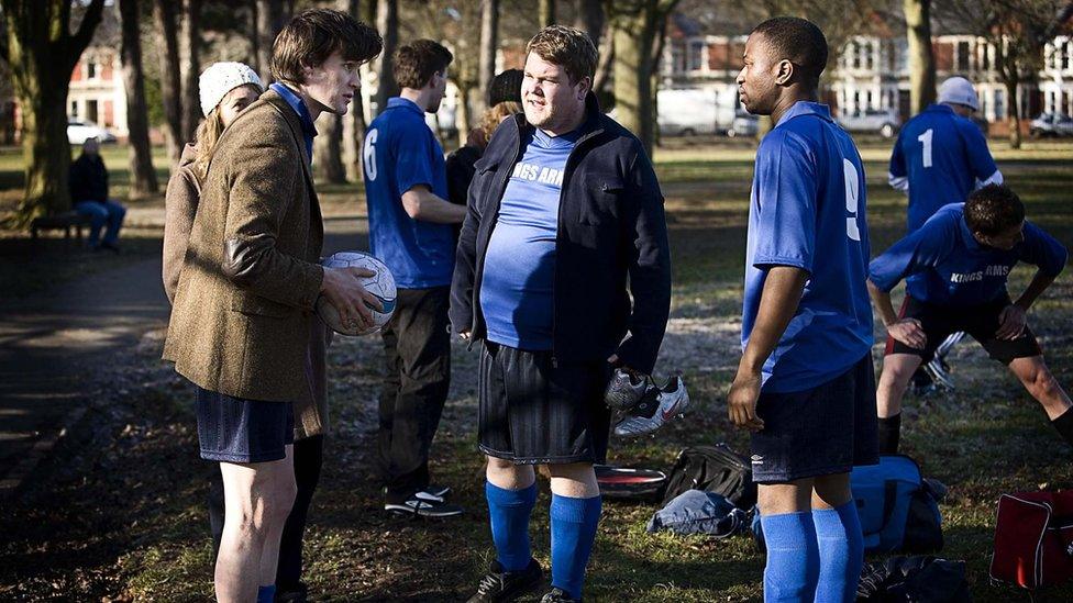 Matt Smith's Doctor playing football