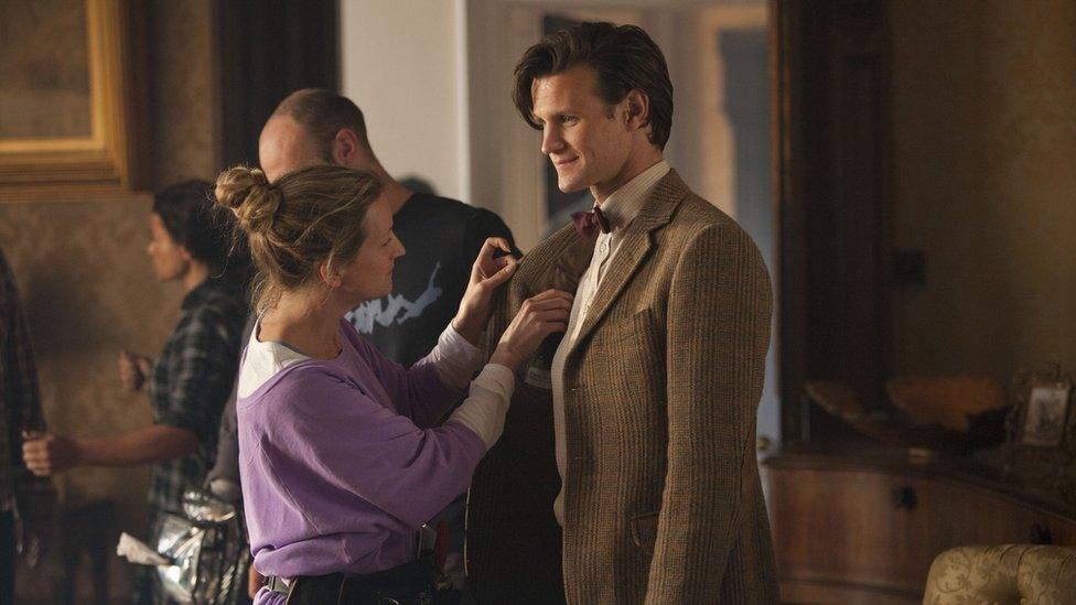 Matt Smith on the set of the 2011 Christmas special