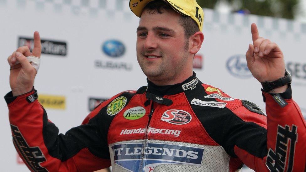 Ballymoney's Michael Dunlop savours his big moment after winning the Superbike race at the TT Races