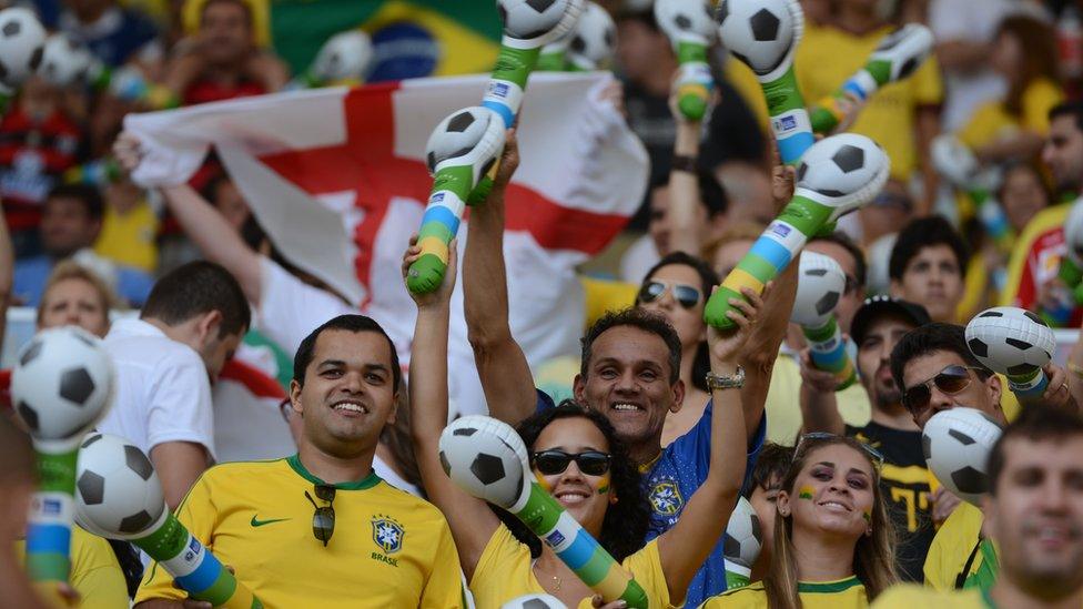 Fans inside the Maracana